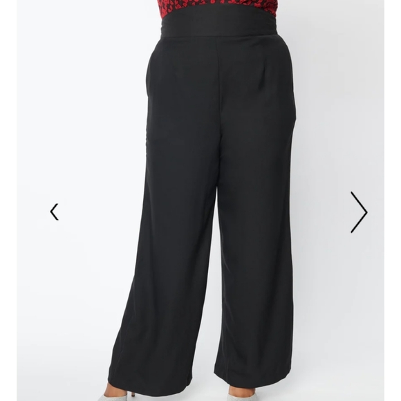 Unique Vintage Plus Size Black High Waist Pants - 2X/18 - Picture 2 of 7